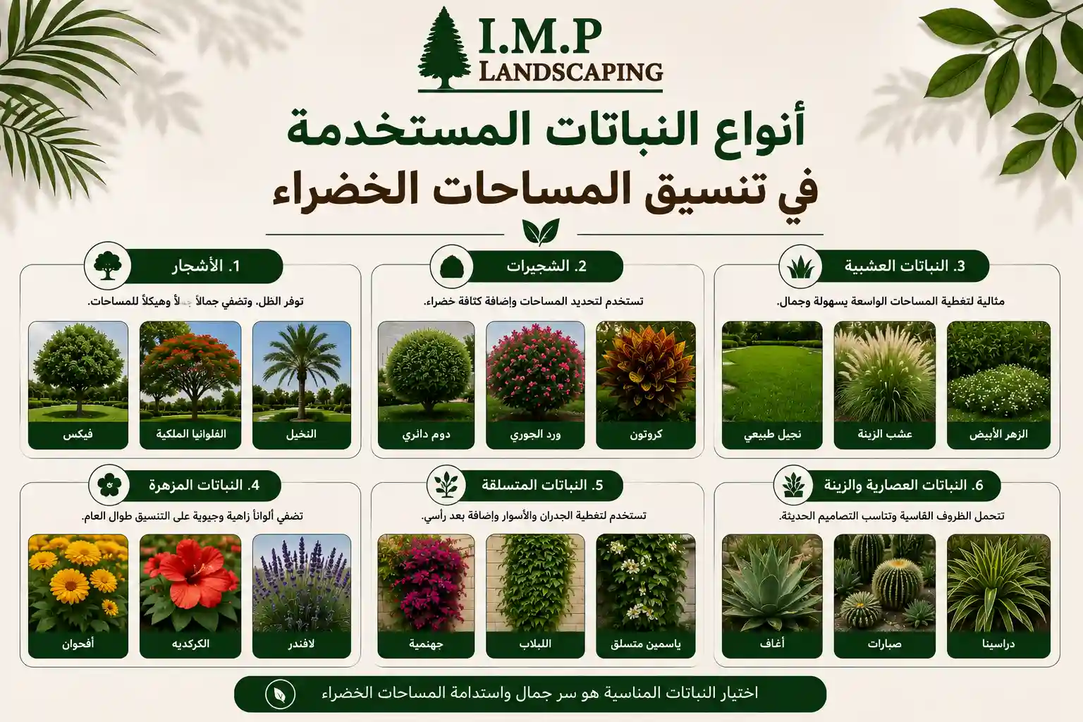 انواع نباتات اللاندسكيب